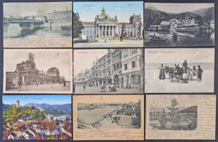Régi európai városképes lapok cipős dobozban, több mint 650 db / Lot of more than 650 old European city view postcards in a box
