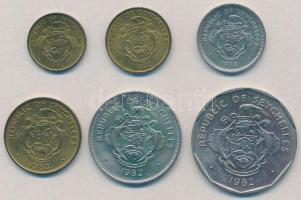 Seychelle-szigetek 1982. 1c-5R (6xklf) T:1-,2 Seychelles 1982. 1 Cent - 5 Rupees (6xdiff) C:AU,XF