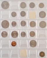 55db-os vegyes külföldi fémpénz tétel albumban, közte Salamon-szigetek, Seychelle-szigetek, Szaúd-Ar...