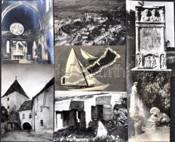 Kb. 340 db MODERN magyar fekete-fehér retro képeslap kisebb településekkel / Cca. 340 modern Hungarian black and white retro postcards with small settlements