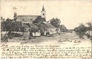 1904 Zsitvaapáti, Kisapáti, Knezics, Opatovce nad Zitavou, Zitavany; Fő utca, templom. Kiadja Brunczlik Imre / main street, church (EK)