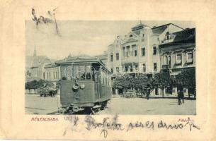 1912 Békéscsaba, Fő tér, motorvonat. W.L. Bp. 4025. (r)