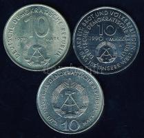 NDK 1972-90. 10M (3x) mind klf évszámmal és motívummal T:1 (1x),2 (2x)