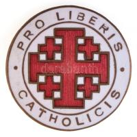 ~1930. Pro Liberis Catholicis zománcozott Cu jelvény, hátoldalán BERÁN N. BPEST DÖBRENTEI U. 2. gyártói jelzéssel (22mm) T:1-,2