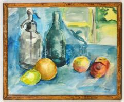Berény jelzéssel: Asztali csendélet Akvarell, papír, üvegezett keretben, 40×50 cm