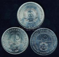 NDK 1972-90. 10M (3x) mind klf évszámmal és motívummal T:1 (1x),2 (2x)