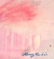 Almásy jelzéssel: Női fej. Akvarell,papír, hajtott, üvegezett keretben, 53×69 cm