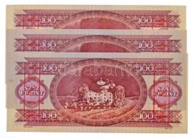 1984. 100Ft piros "MINTA" felülnyomással és perforációval (3x), sorszámkövetők "B000 ...