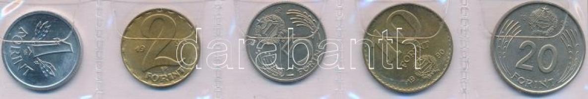 1990. 1Ft-20Ft (5xklf), kiadatlan forgalmi sor nem hivatalos tokban, "Magyar Köztársaság" ...