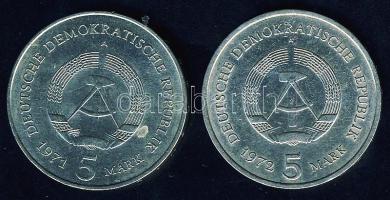 NDK 1971-72. 5M (2x) mindkettő klf évszámmal és motívummal T:2