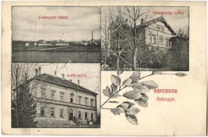 1913 Kaposvár, Cukorgyár, iroda épület, Igazgatósági épület. floral