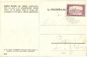 Budapest XV. Rákosmező, Zsélyi Aladár okleveles pilóta és repülőgépe a repülőtéren "1914 Hadire...