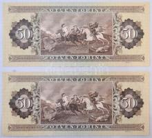 1989. 50Ft sorszámkövetők "D301 086718 - D301 086719" sorszámmal T:I,II egyiken sarokhajtá...