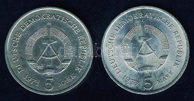 NDK 1971-72. 5M (2x) mindkettő klf évszámmal és motívummal T:2