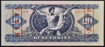 1980. 20Ft piros "MINTA" felülnyomással és perforációval,"C000 000726" sorszámma...