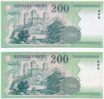 2001. 200Ft "FE" + 2003. 200Ft "FB" T:I
