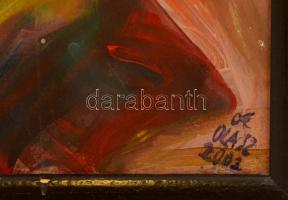 Olasz Attila (1981-): Ablak előtt. Akril, farost, jelzett, keretben, 70×60 cm