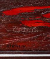 Stéhlik János (1942-): Holnap szél lesz. Olaj, farost, jelzett, keretben, 35×50 cm