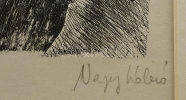 Nagy László (1925-1978): Szécsi Margit. Rézkarc, papír, utólagos jelzéssel, paszpartuban, 18×12 cm