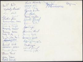 1965 Budapest, Landler Jenő Gimnázium tanárai és végzős diákjai, kistabló, hátoldalán aláírásokkal, ...