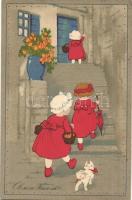 10 db RÉGI motívumos képeslap: ló, gyerek, művész, közte litho / 10 pre-1945 motive postcards: horse...