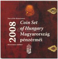 2008. 1Ft-100Ft (7xklf) "Reneszánsz emlékév" forgalmi sor szettben + Mátyás denár Ag fantáziaverete "Reneszánsz emlékév" dísztokos forgalmi szettben T:BU  Adamo FO42.3