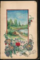 cca 1930-1933 Az 1930-as Szent Imre év emlékére, régi emlékköny, számos érdekes bejegyzéssel, rajzok...