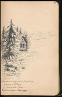 cca 1930-1933 Az 1930-as Szent Imre év emlékére, régi emlékköny, számos érdekes bejegyzéssel, rajzok...