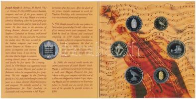 2009. 5Ft-200Ft "Haydn" (7xklf) forgalmi érme sor, benne "Joseph Haydn" Ag emlék...