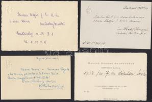 1932-1936 7 db kézzel írt meghívó, közte címeresekkel (4 db)