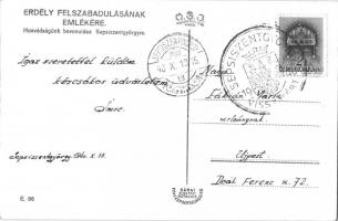 1940 Sepsiszentgyörgy, Sfantu Gheorghe; bevonulás honleányokkal / entry of the Hungarian troops with...