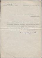 1946 Légrády Ottó (1878-1948) újságíró és kiadó aláírása egy Budapest Székesfővárosa II. ker. Elöljáróságának, magánügyben küldött levélen, melyben kéri, hogy az említett ingatlan megműveléséről ne gondoskodjanak, mert ezekről saját maga gondoskodik