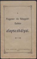 1906 Fegyver és Gépgyári dalkör alapszabályai. hn., Matkovich A.-ny., 10 p. Kiadói papírkötésben, ceruzás aláhúzásokkal, két lap kijár (egy ív.)