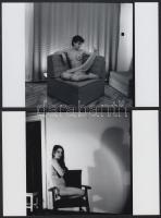 cca 1973 Az otthon melege, szolidan erotikus felvételek, 7 db vintage negatív, + 6 db vintage fotó é...