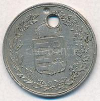 ~1900. "Fél napi munka" fém elszámolási bárca T:2 lyukasztva