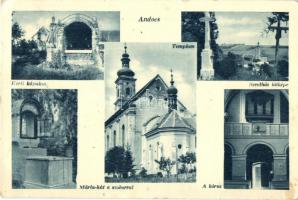 Andocs, Kerti kápolna, Templom, Rendház, Mária kút a szoborral, kórus (EK)