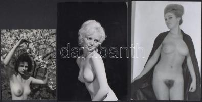 cca 1988 Portörlés közben, szolidan erotikus felvételek, 4 db vintage negatív, + 6 db vintage fotó é...