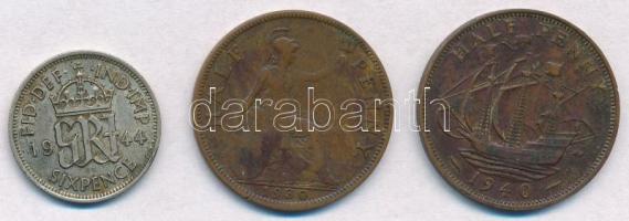 Nagy-Britannia 1930. 1/2p Br "V. György" + 1940. 1/2p Br + 1944. 6p Ag "VI. György&qu...