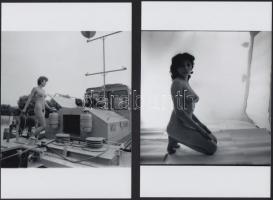 Bájos síoktató, szolidan erotikus felvételek az 1980-as évekből, 5 db vintage negatív, + 6 db vintag...