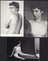 Bájos síoktató, szolidan erotikus felvételek az 1980-as évekből, 5 db vintage negatív, + 6 db vintag...