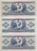 1969. 20Ft (2x) + 1975. 20Ft (2x) + 1980. 20Ft T:III