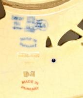 cca 1890 Zsolnay darus áttört dísztál, javított,  jelzett (TJM),   d: 46 cm