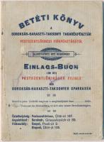 1937. "Betéti Könyv a Soroksár-Haraszti-Taksonyi Takarékpénztár Pestszentlőrinczi Fiókpénztárától" néhány kitöltött oldallal.