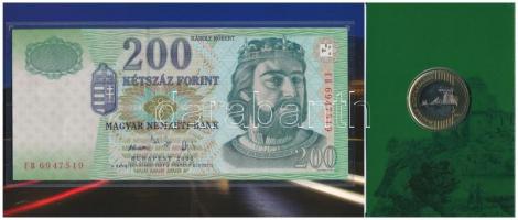 2009. 200Ft elsőnapi veret díszcsomagolásban + 2006. 200Ft "FB" "Búcsú a 200Ft-os ban...