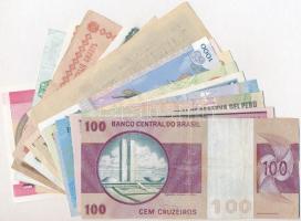 20db-os vegyes külföldi bankjegy tétel, közte Svédország, Fidzsi-szigetek, Észtország, Vietnám, Chil...