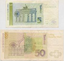 Németország 1991. 5M + 1996. 50M T:III
Germany 1991. 5 Mark + 1996. 50 Mark C:F