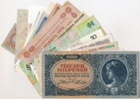 18db-os vegyes bankjegy tétel, közte Magyarország, Bahamák, Jordánia, Venezuela, Mongólia, Indonézia...