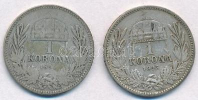 1894KB-1895KB 1K Ag "Ferenc József" (2x) T:2-,3 
Adamo K5