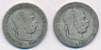 Ausztria 1900-1901. 1K Ag Ferenc József (2xklf) T:2- Austria 1900-1901. 1 Corona Ag Franz Joseph (2xdiff) C:VF