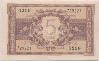 Olaszország 1944. 5L T:I-
Italy 1944. 5 Lire C:AU
